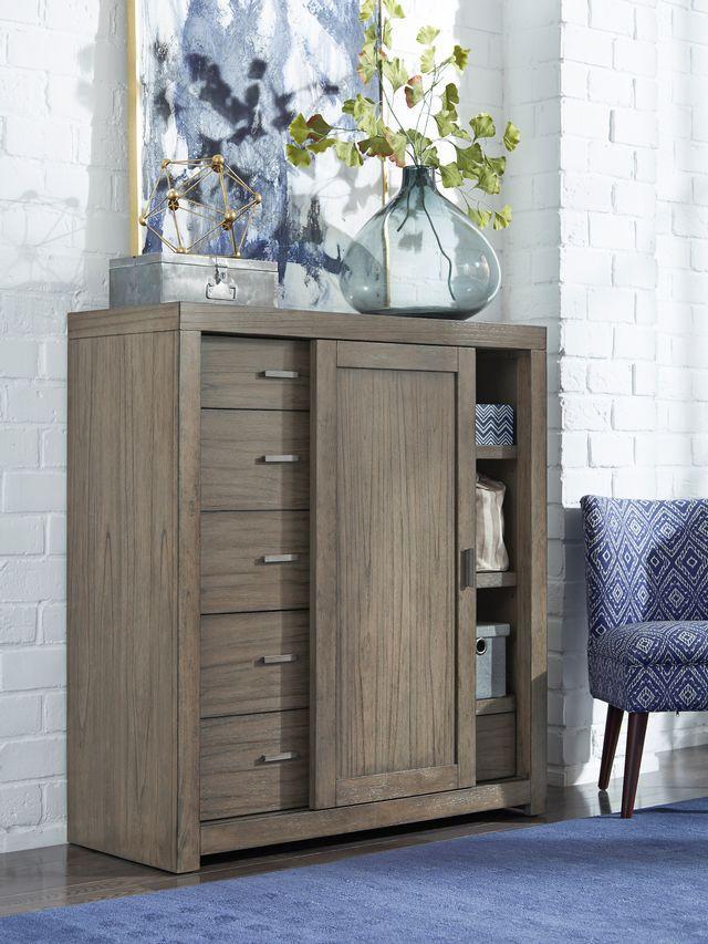 Aspenhome Modern Loft Sliding Door Chest in Greystone - Image 2