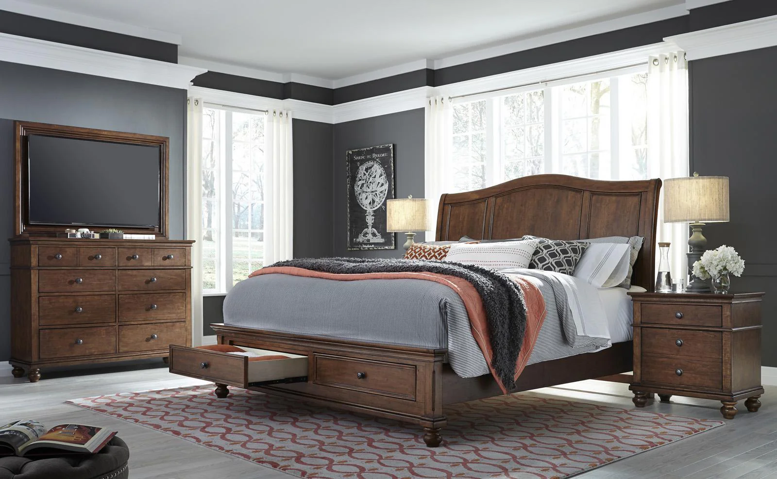 Aspenhome Oxford 8 Drawer Chesser in Whiskey Brown - Image 3
