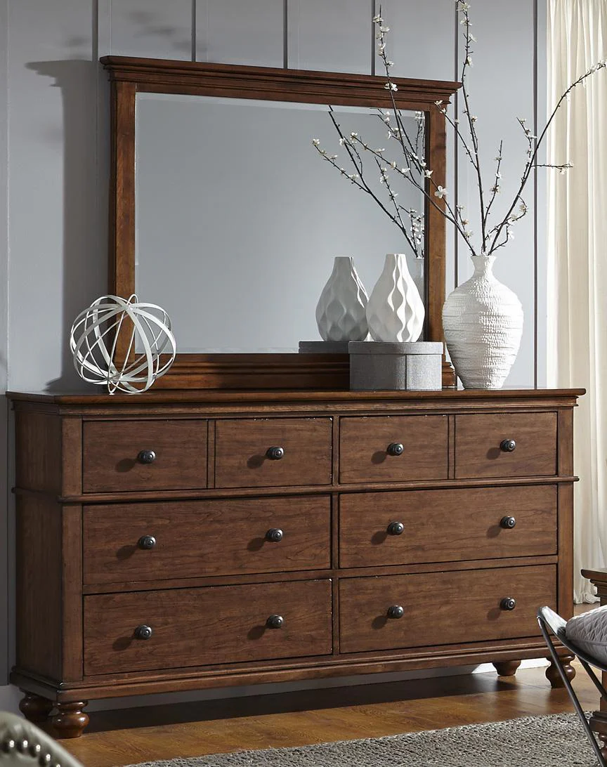 Aspenhome Oxford Landscape Mirror in Whiskey Brown - Image 2
