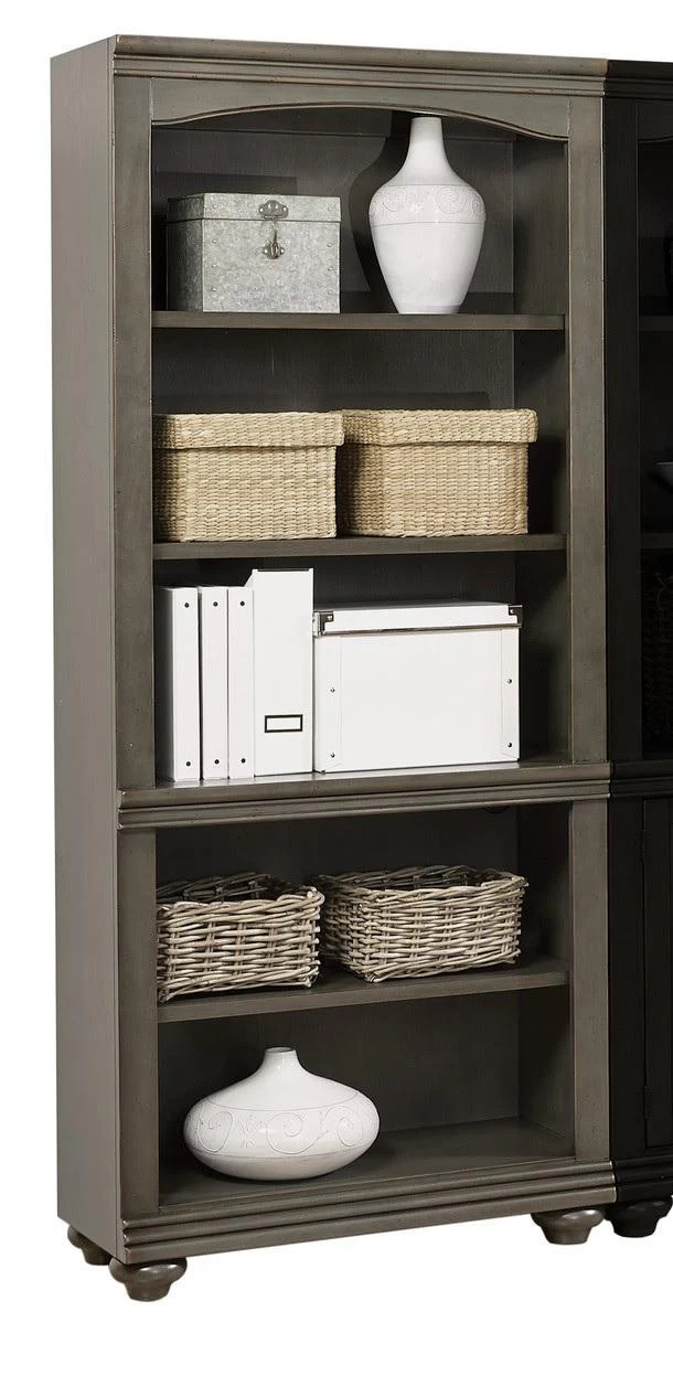 Aspenhome Oxford Open Bookcase in Peppercorn - Image 2