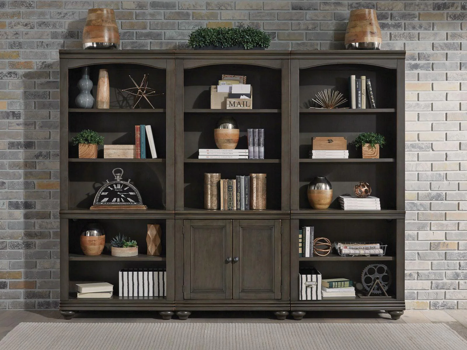 Aspenhome Oxford Open Bookcase in Peppercorn - Image 4