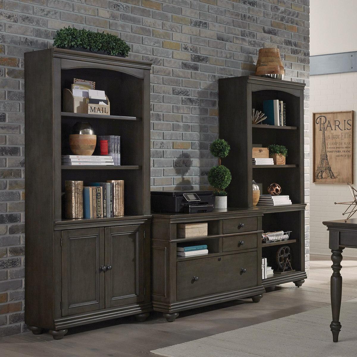 Aspenhome Oxford Open Bookcase in Peppercorn - Image 5