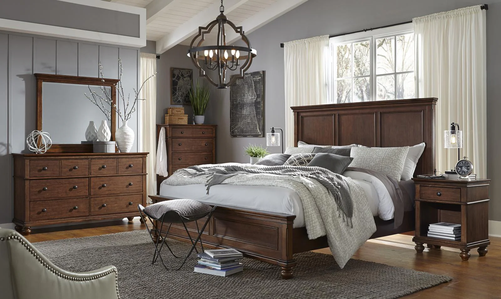 Aspenhome Oxford Queen Panel Bed in Whiskey Brown - Image 2