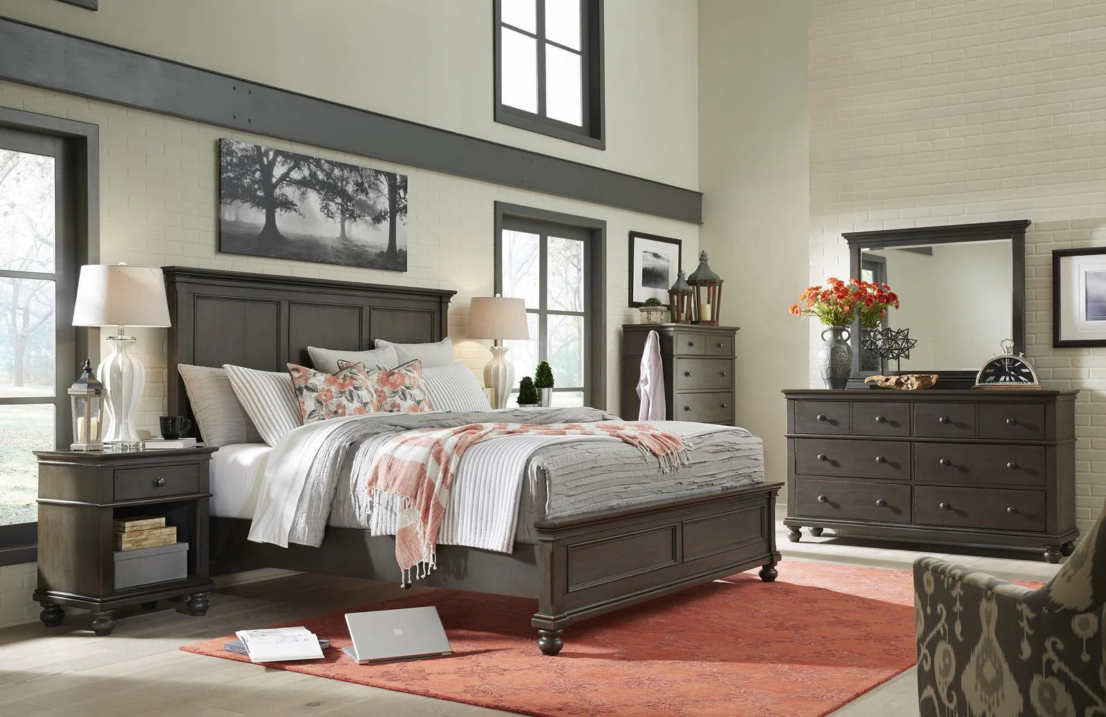 Aspenhome Oxford Queen Panel Headboard ONLY in Peppercorn - Image 3