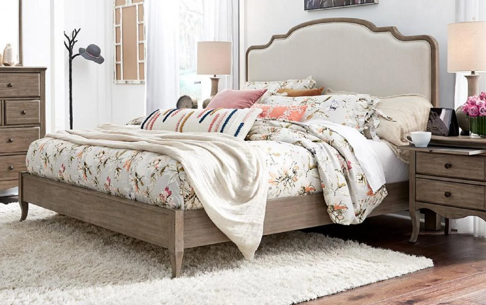 Aspenhome Provence King Upholstered Bed in Patine - Image 3