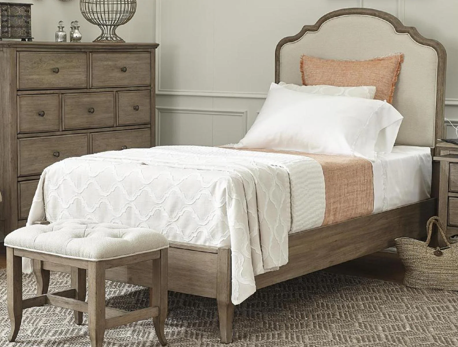 Aspenhome Provence Twin Upholstered Bed in Patine - Image 2