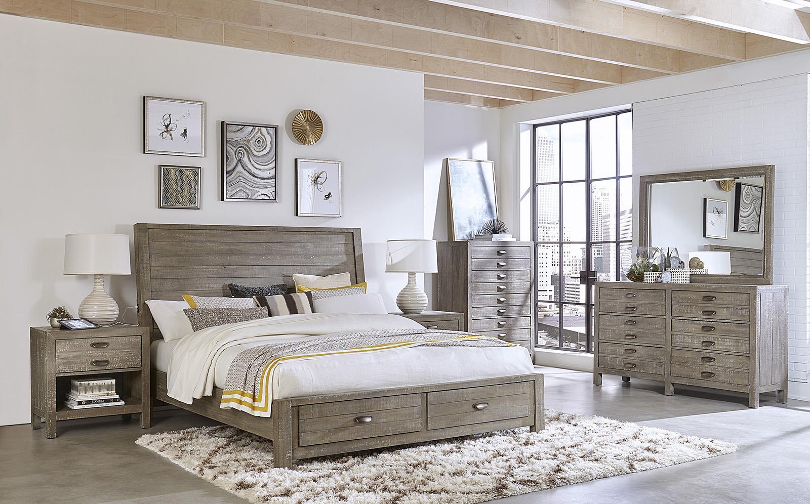 Aspenhome Radiata Queen Sleigh Storage Bed in River Rock - Image 5