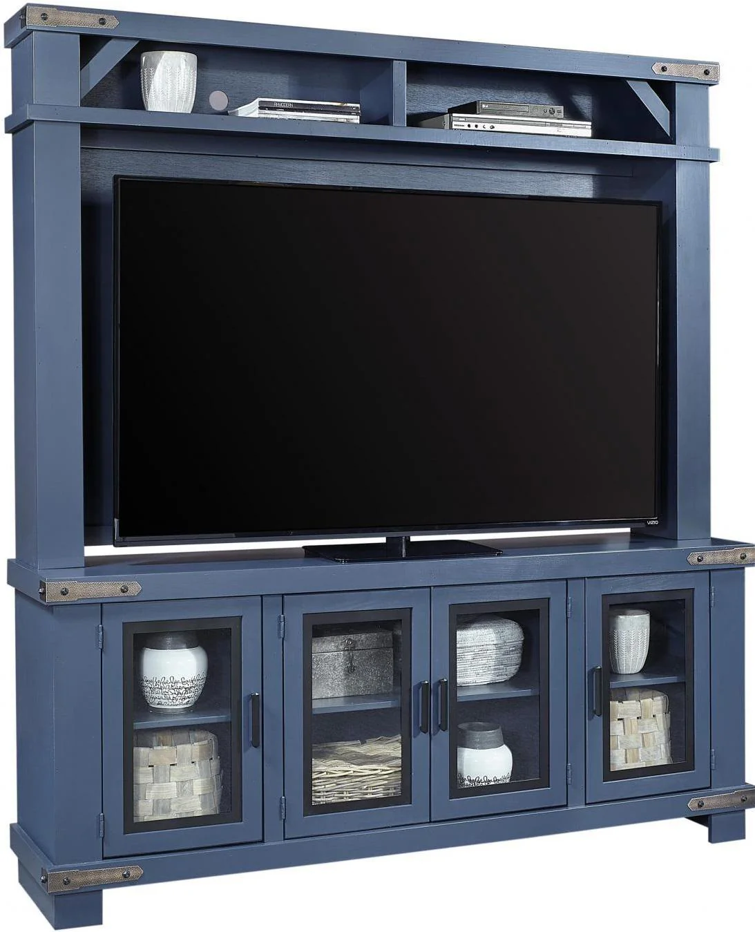 Aspenhome Sawyer 78"Console and Hutch in Malta Blue