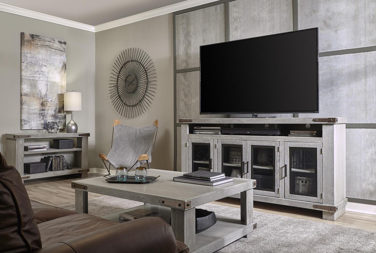 Aspenhome Sawyer 78"Highboy Console in Lighthouse Grey - Image 3