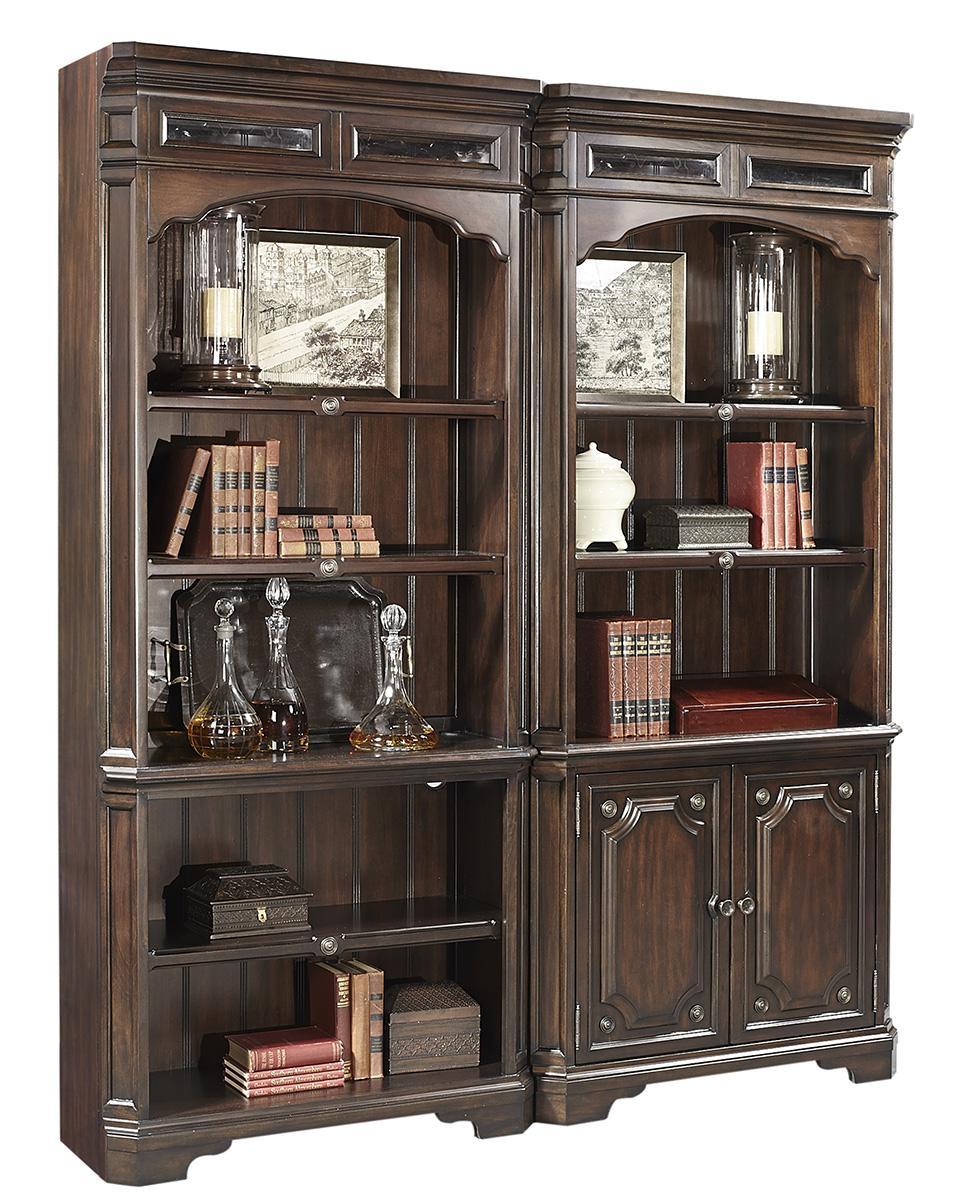 Aspenhome Sheffield Door Bookcase in Warm Rubbed Brown - Image 2