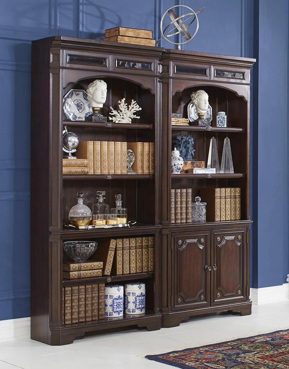 Aspenhome Sheffield Door Bookcase in Warm Rubbed Brown - Image 3