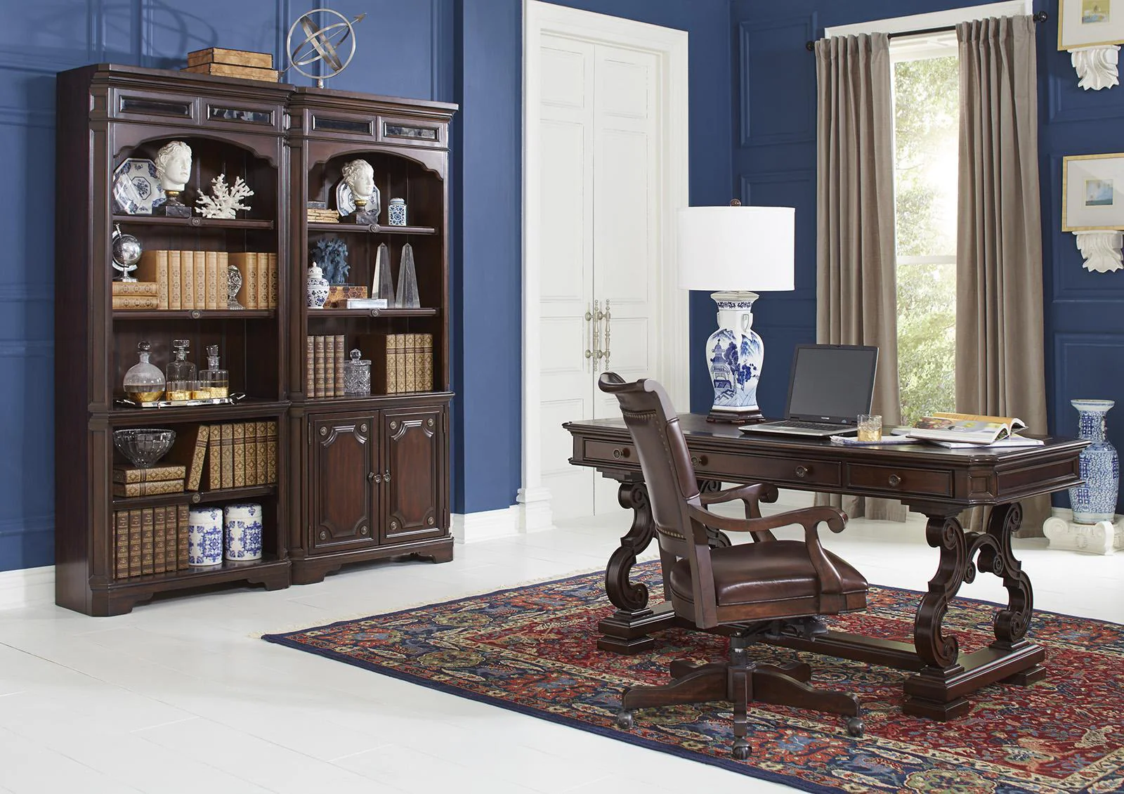Aspenhome Sheffield Office Chair with Arm in Warm Rubbed Brown - Image 2