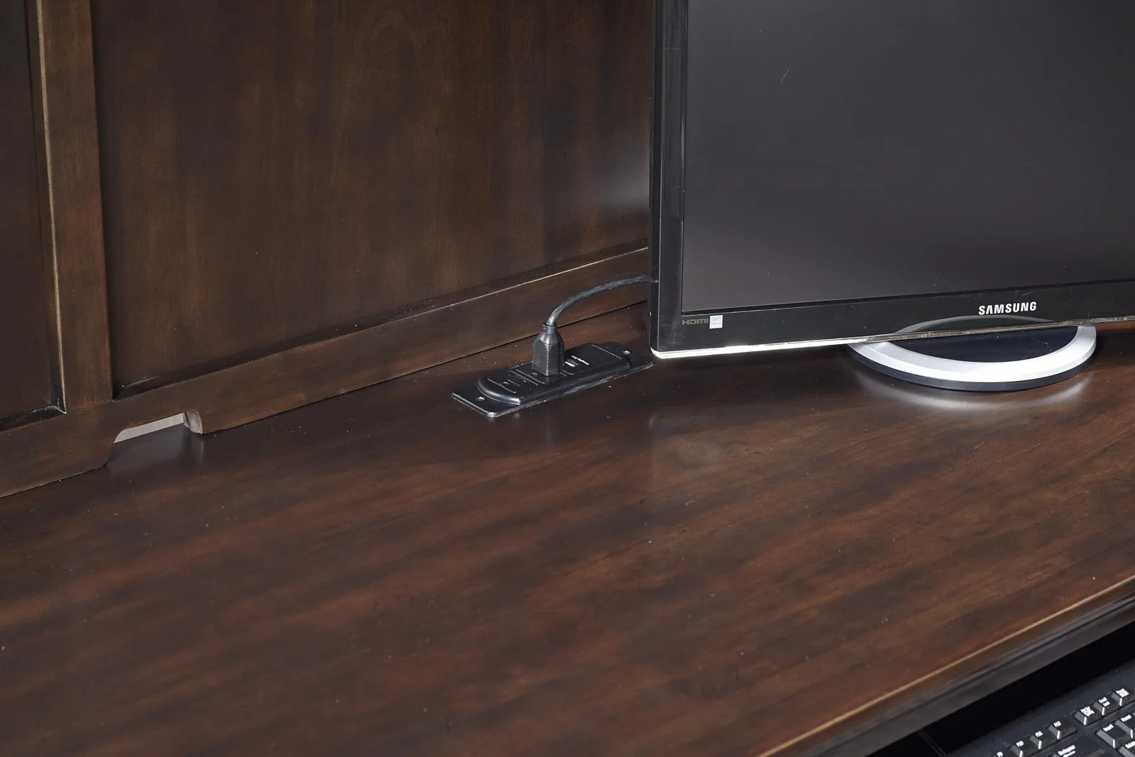 Aspenhome Weston 66" Credenza Desk with Hutch in Brown/317 - Image 2