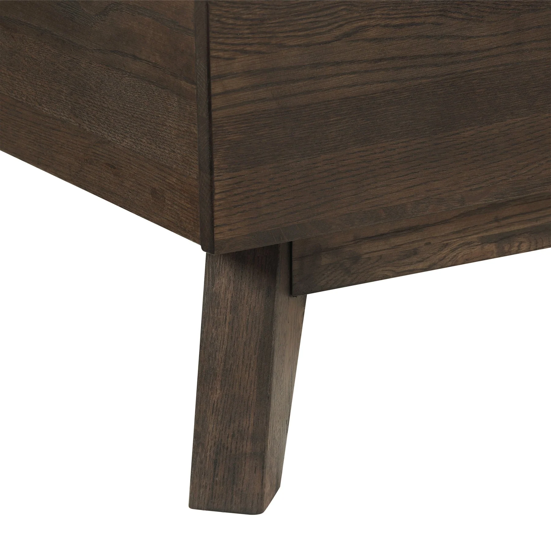 Astoria King Platform Bed Frame in Oak with Black Faux Leather - Image 5