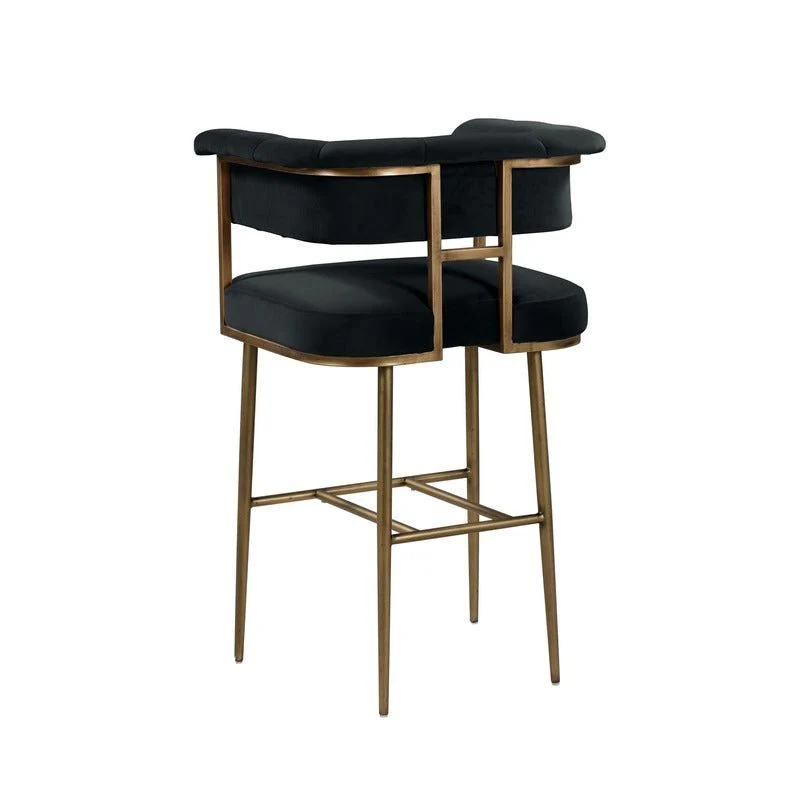 Astrid Grey Velvet Bar Stool - Image 4
