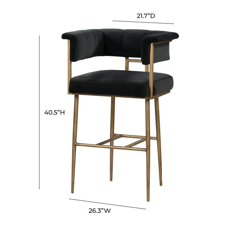Astrid Grey Velvet Bar Stool - Image 7