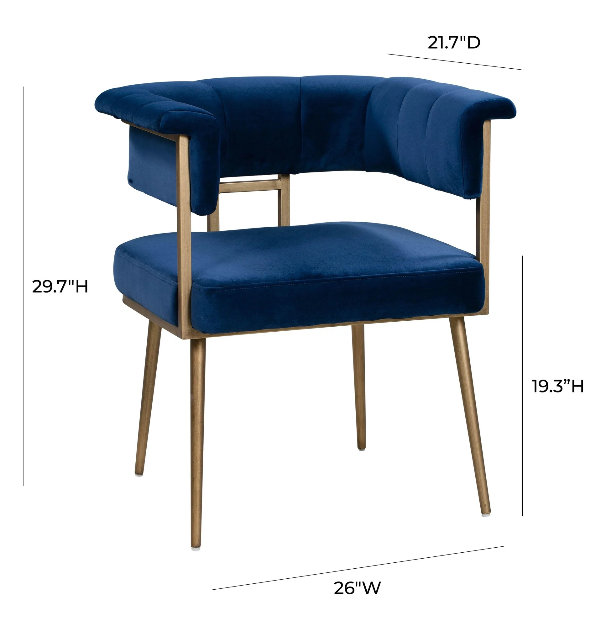 Astrid Navy Velvet Chair - Image 7