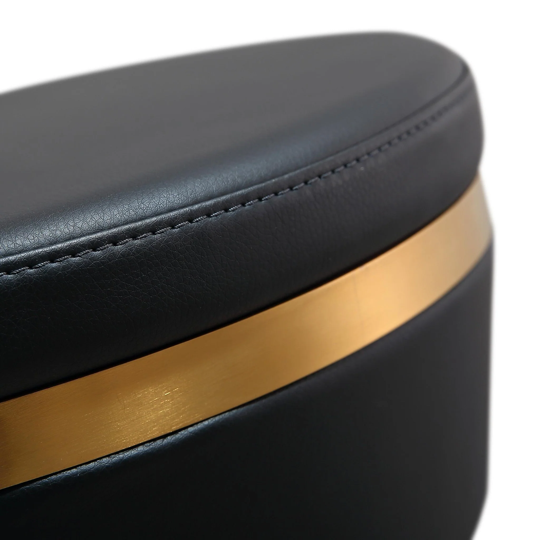 Astro Black Performance Vegan Leather and Gold Adjustable Stool - Image 7