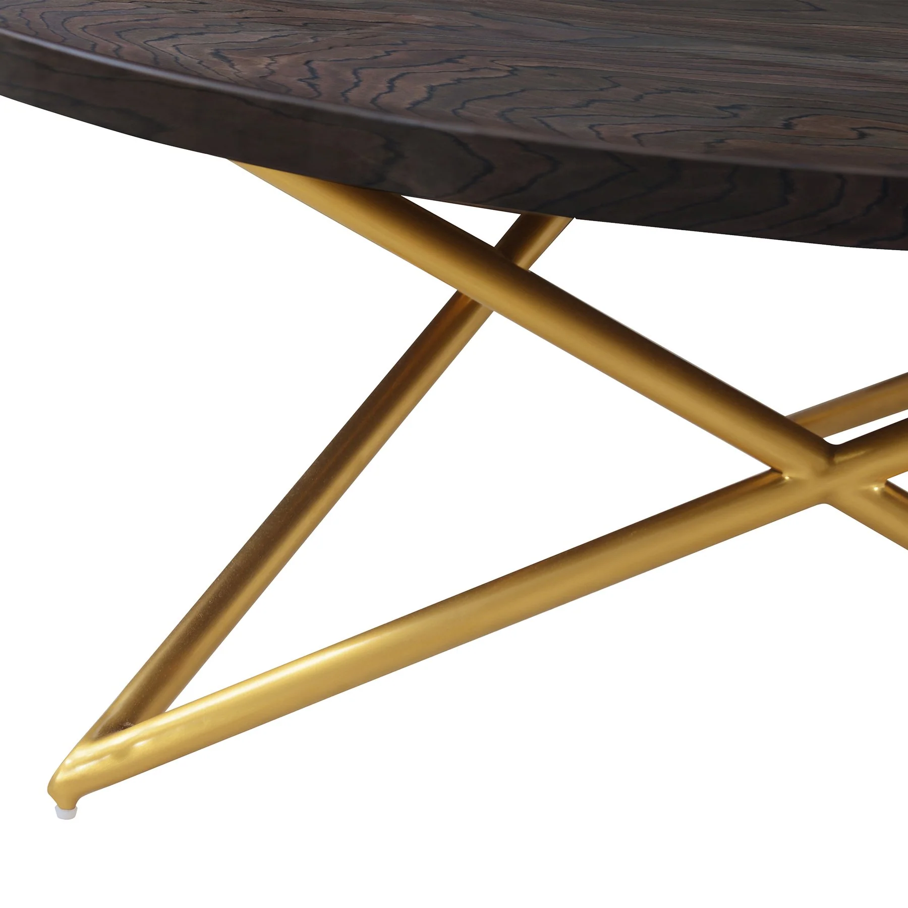Atala Brown Veneer Coffee Table with Brushed Gold Legs - Image 4