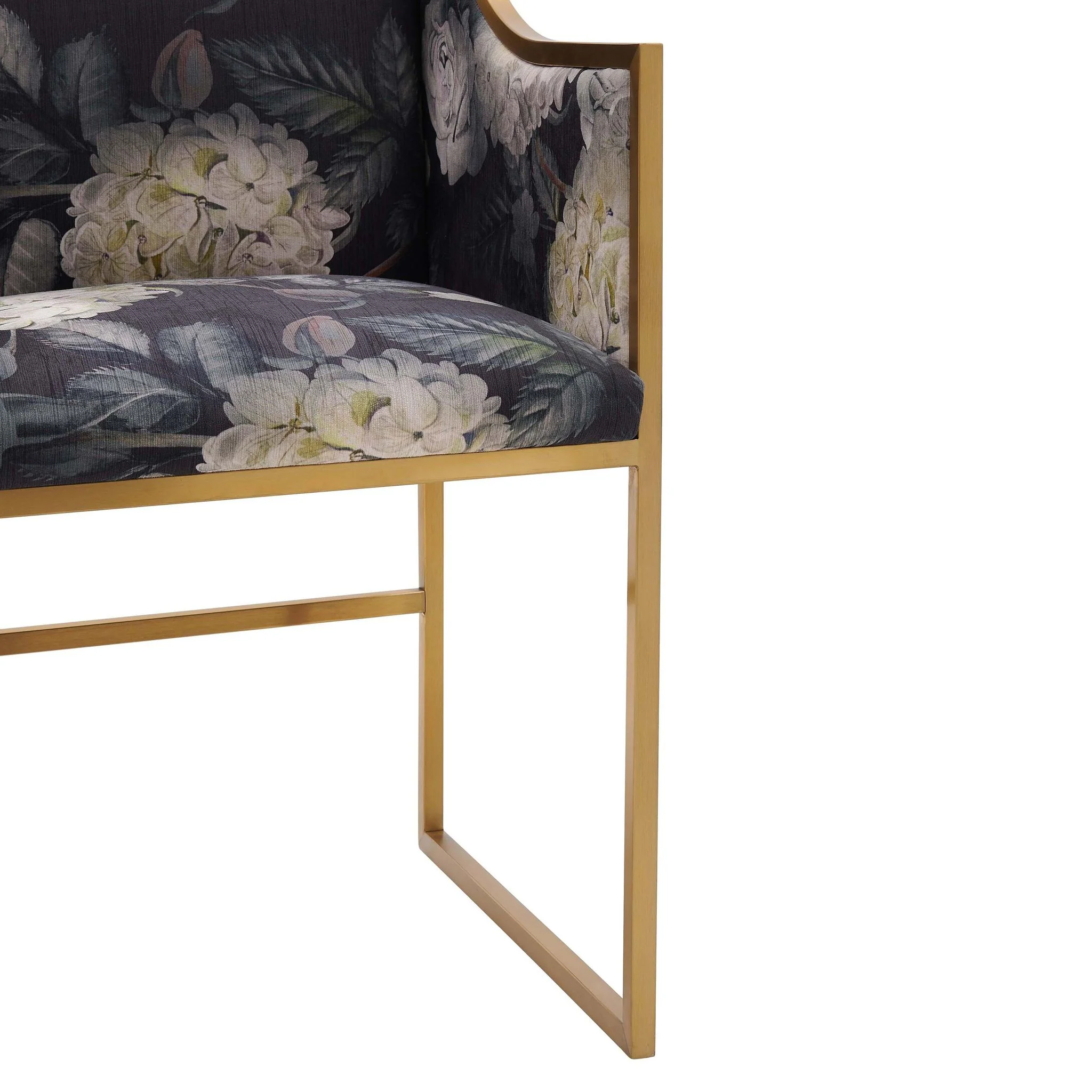 Atara Floral Velvet Gold Chair - Image 5