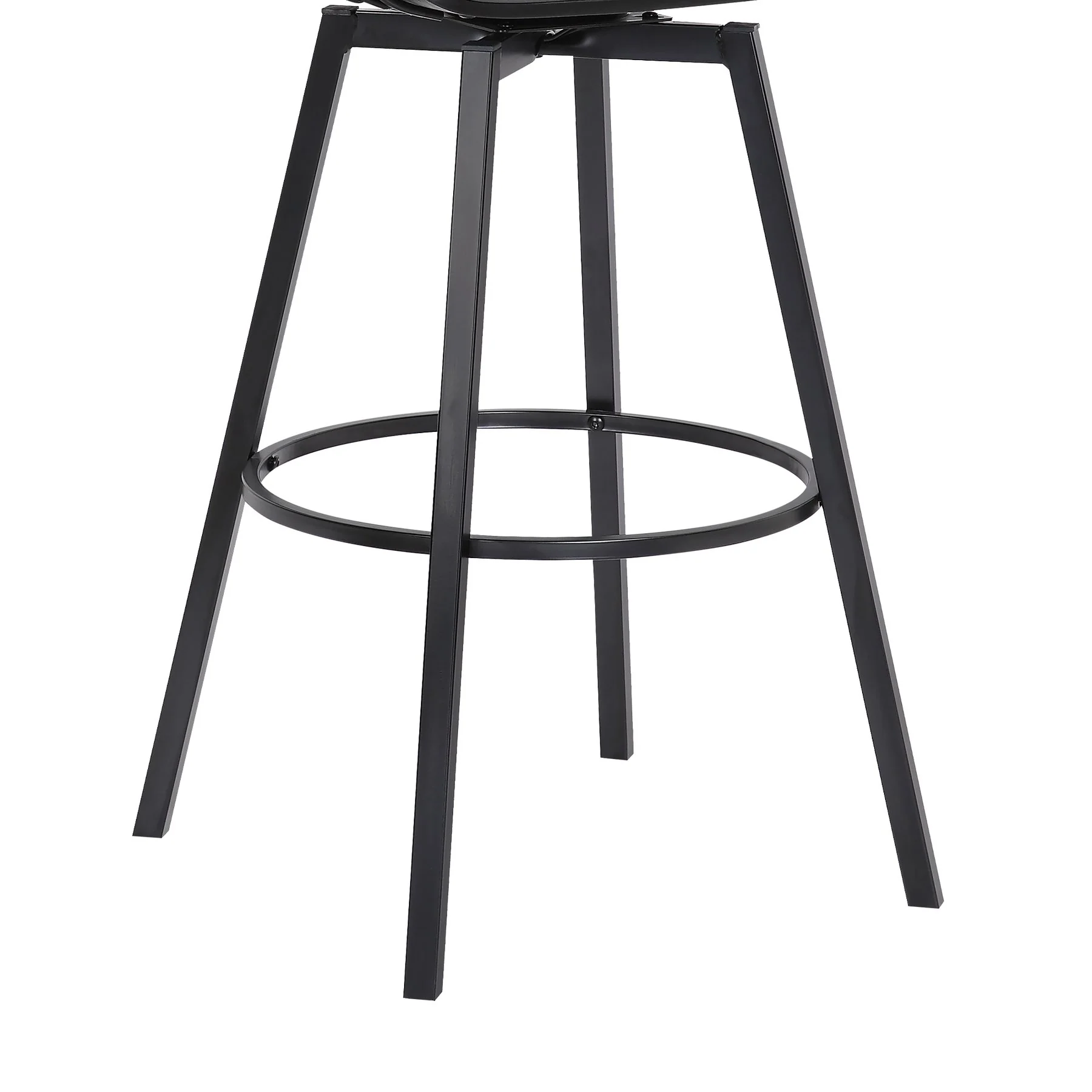 Athena 27" Swivel Black Wood Counter Stool in Gray Faux Leather with Black Metal - Image 8