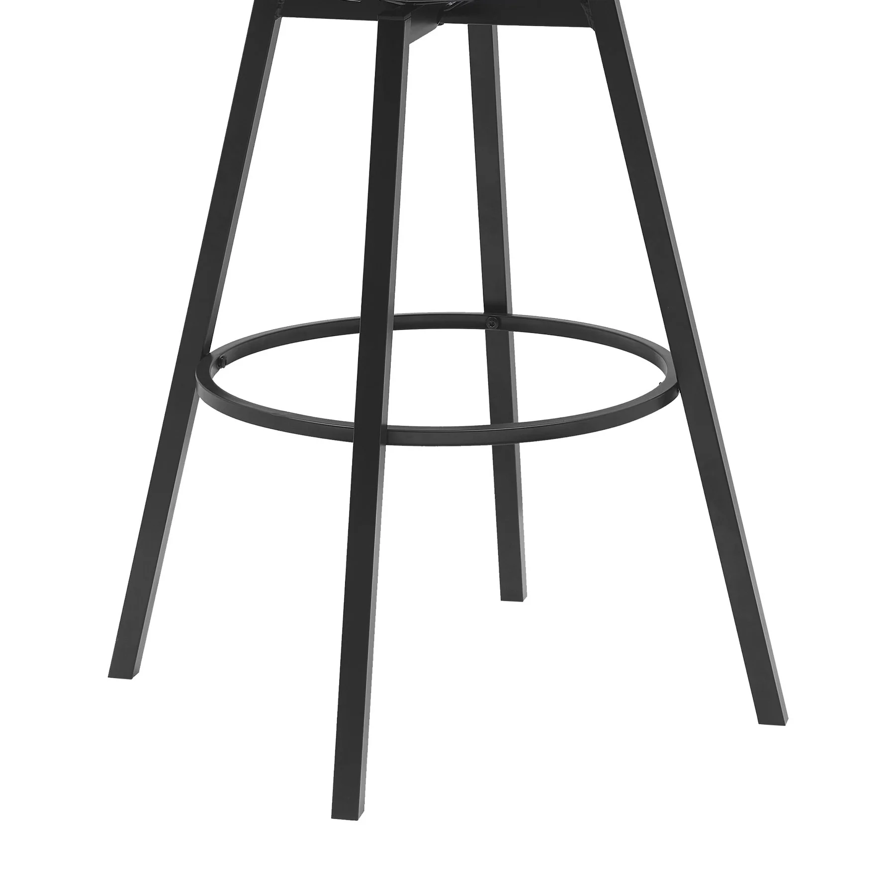 Athena 31" Swivel Black Wood Bar Stool in Light Gray Fabric with Black Metal - Image 6