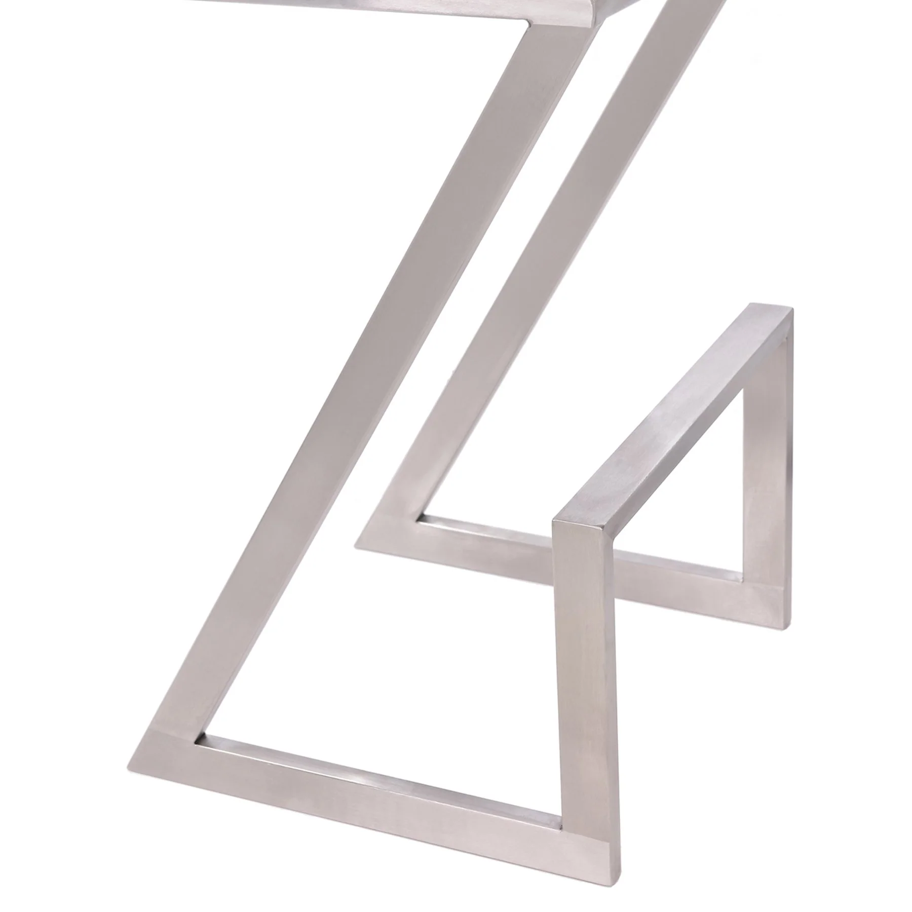 Atlantis 26" Counter Height Backless White Faux Leather and Brushed Stainless Steel Bar Stool - Image 4