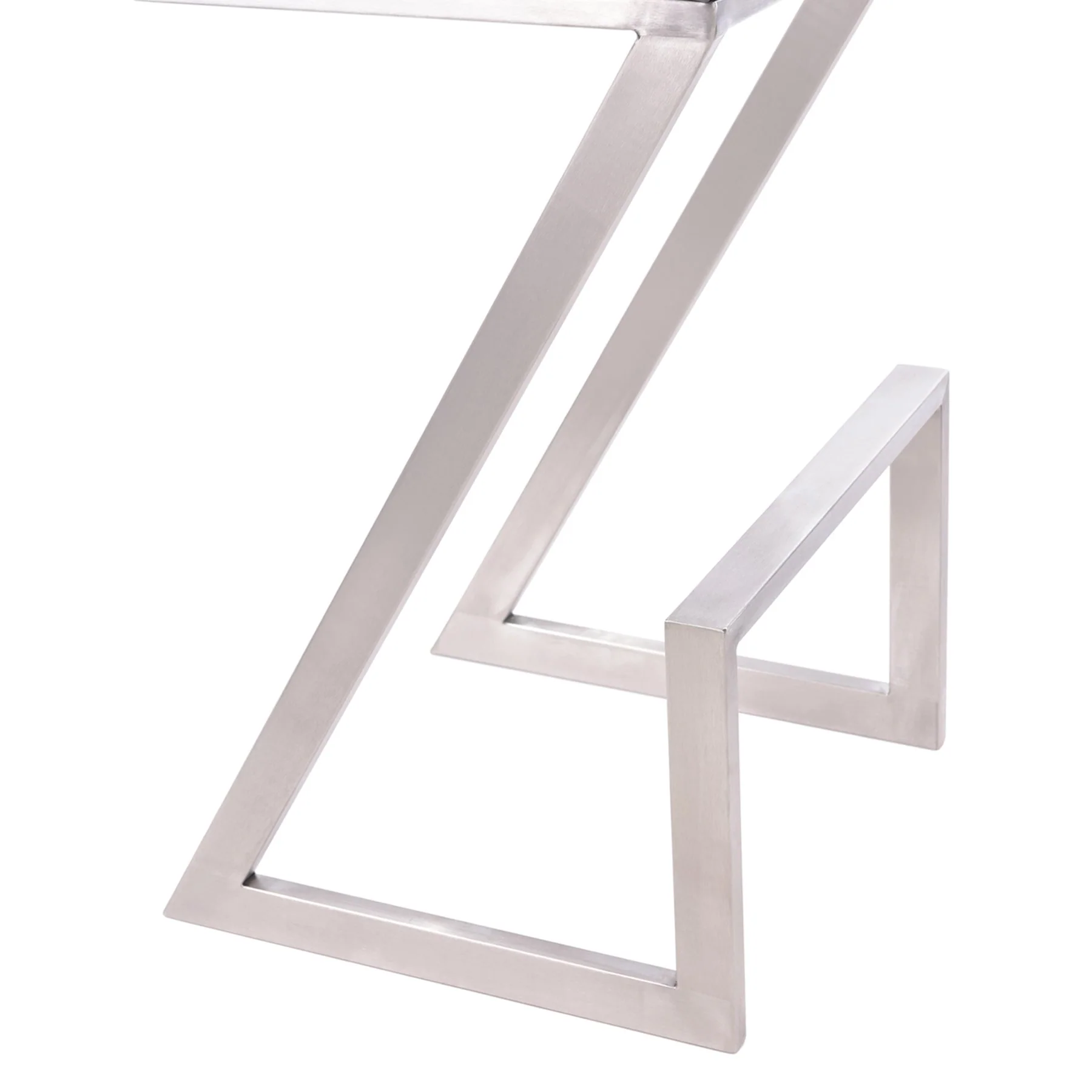 Atlantis 30" Bar Height Backless Gray Faux Leather and Brushed Stainless Steel Bar Stool - Image 4