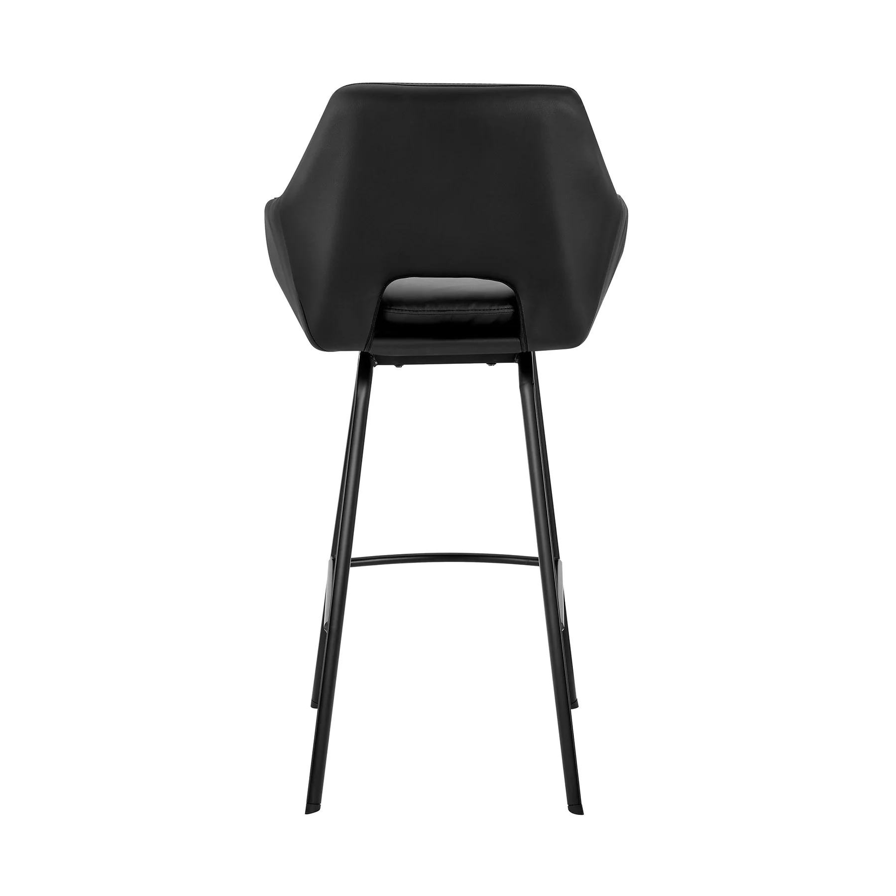 Aura Black Faux Leather and Black Metal Swivel 26" Counter Stool - Image 5
