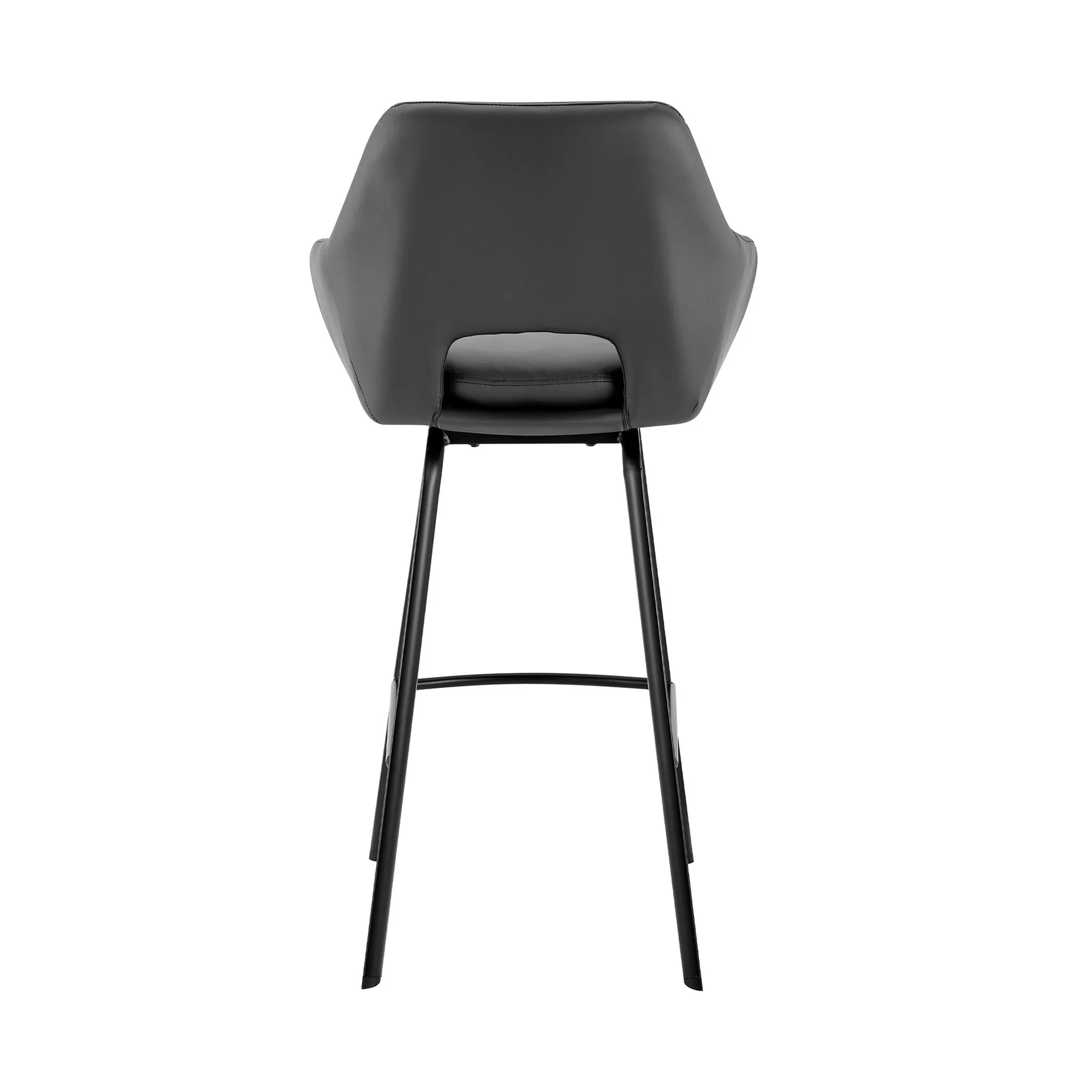 Aura Gray Faux Leather and Black Metal Swivel 26" Counter Stool - Image 5