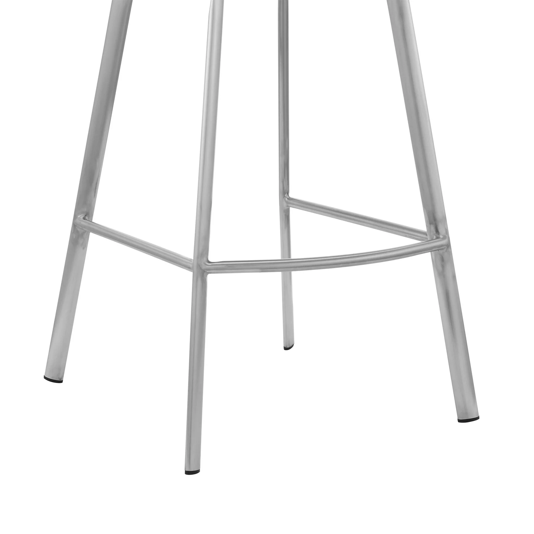 Aura Gray Faux Leather and Brushed Stainless Steel Swivel 30" Bar Stool - Image 8