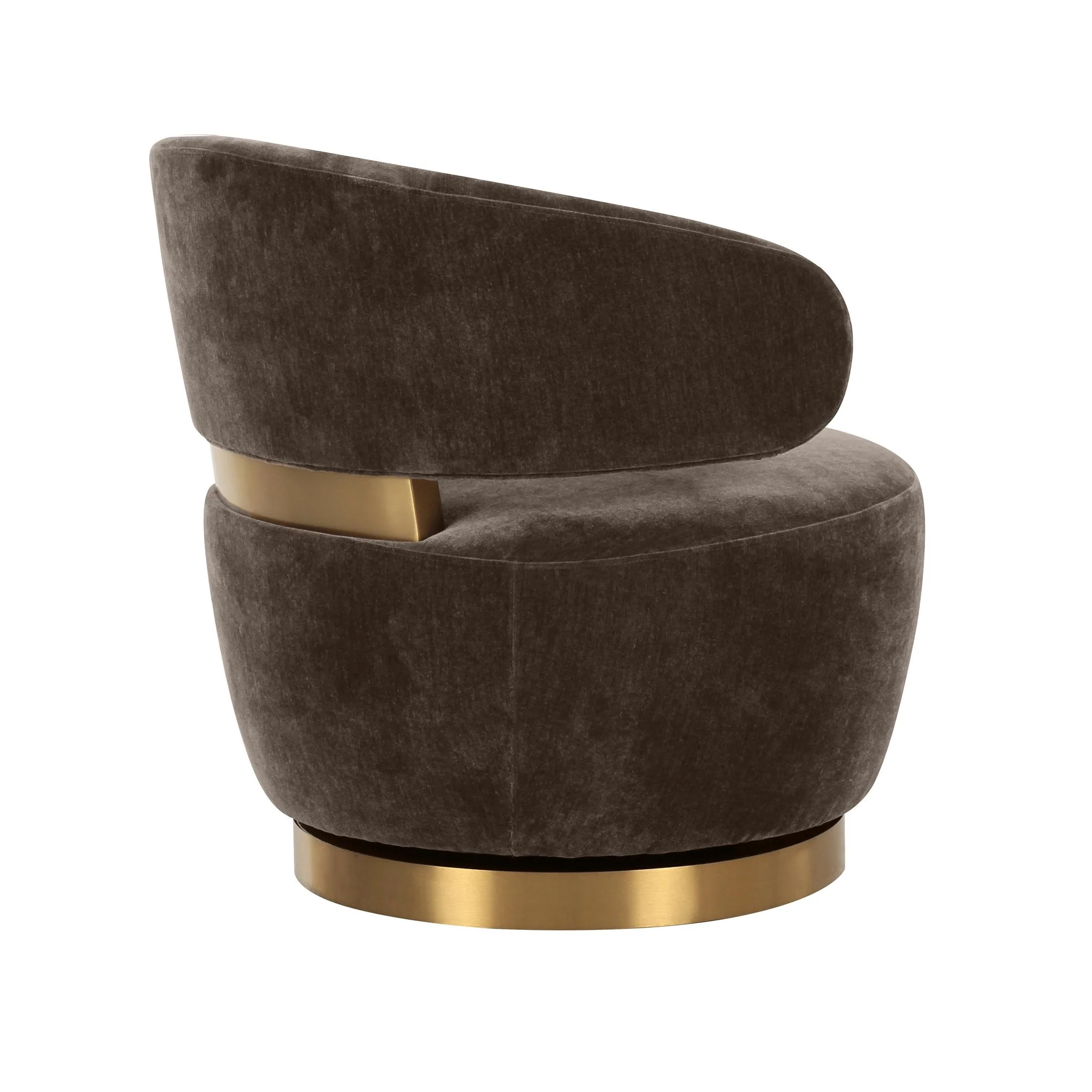 Austin Chocolate Brown Recycled Fabric Swivel Chair - Image 3