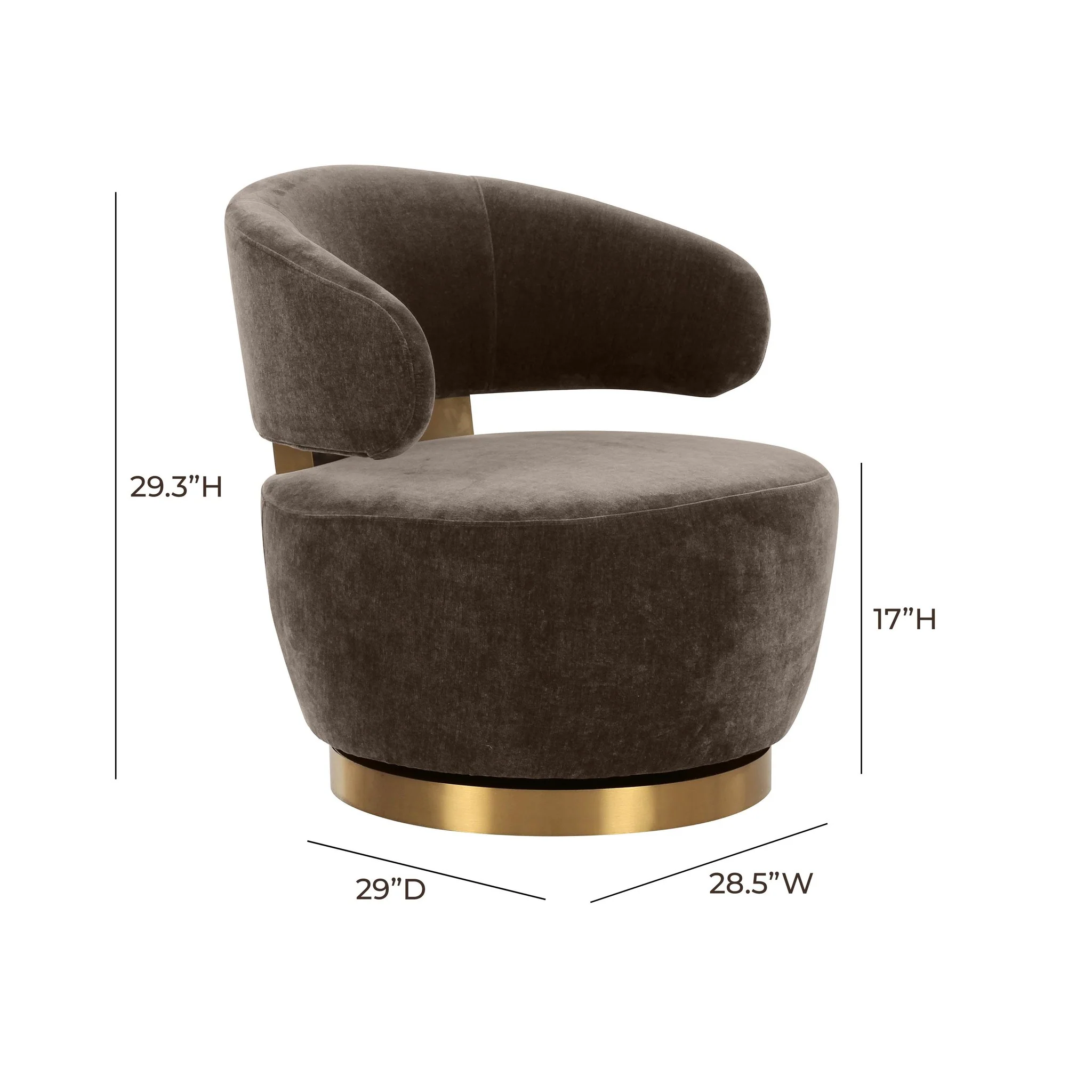 Austin Chocolate Brown Recycled Fabric Swivel Chair - Image 5