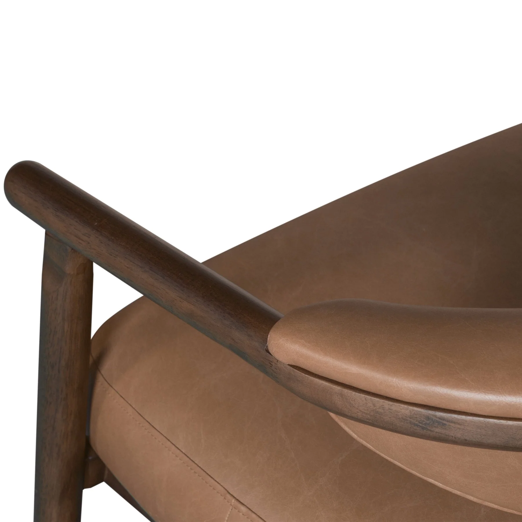 Autumn Accent Chair in Bistre Brown Faux Leather with Dark Chestnut Brown Finish - Image 5
