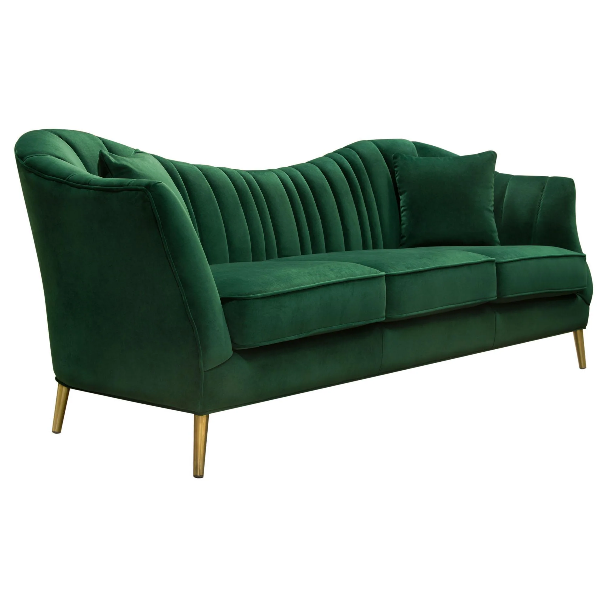 Ava Sofa in Emerald Green Velvet w/ Gold Leg by Diamond Sofa - Image 3