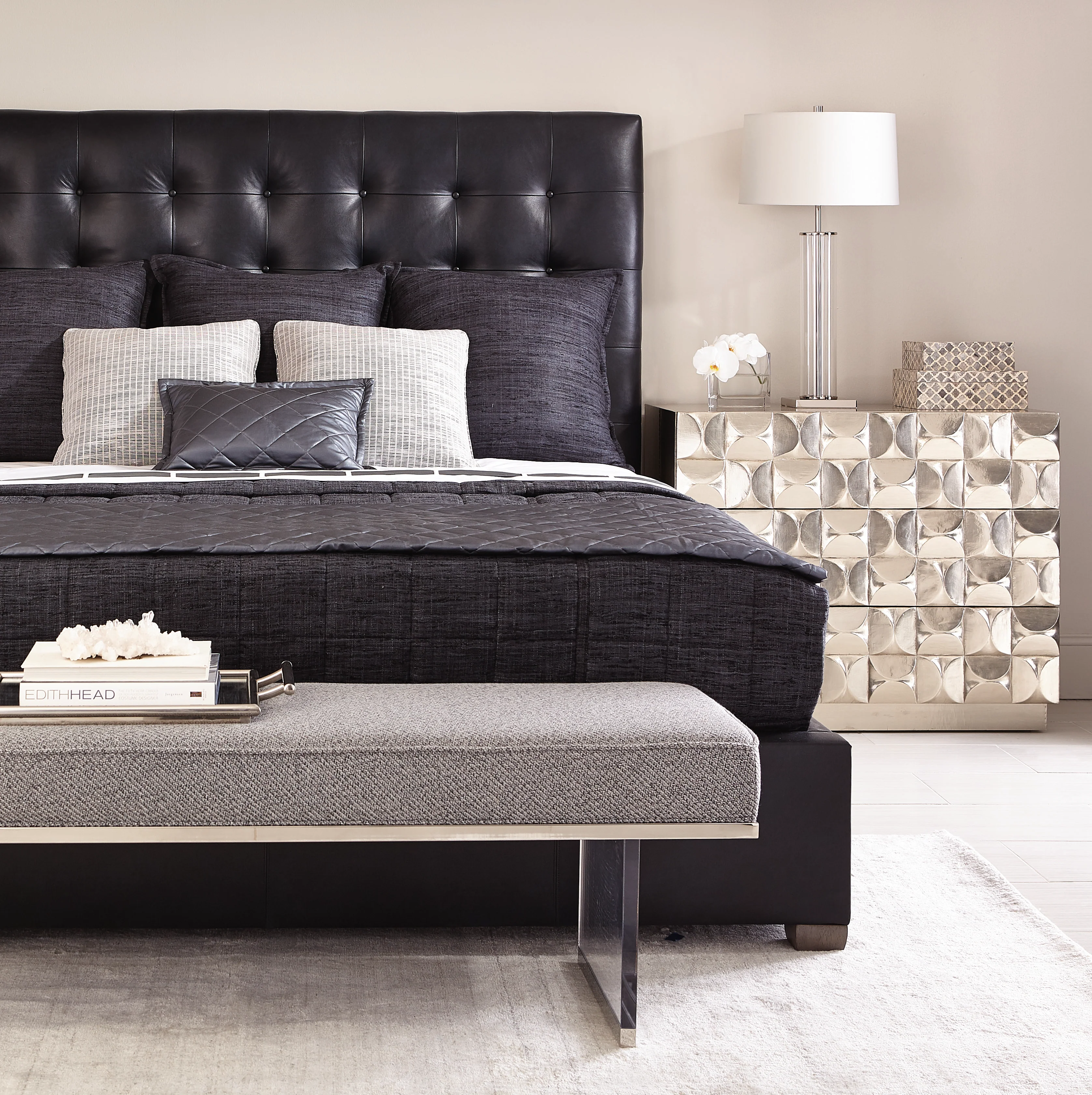 Avery Leather Panel Bed - Image 4