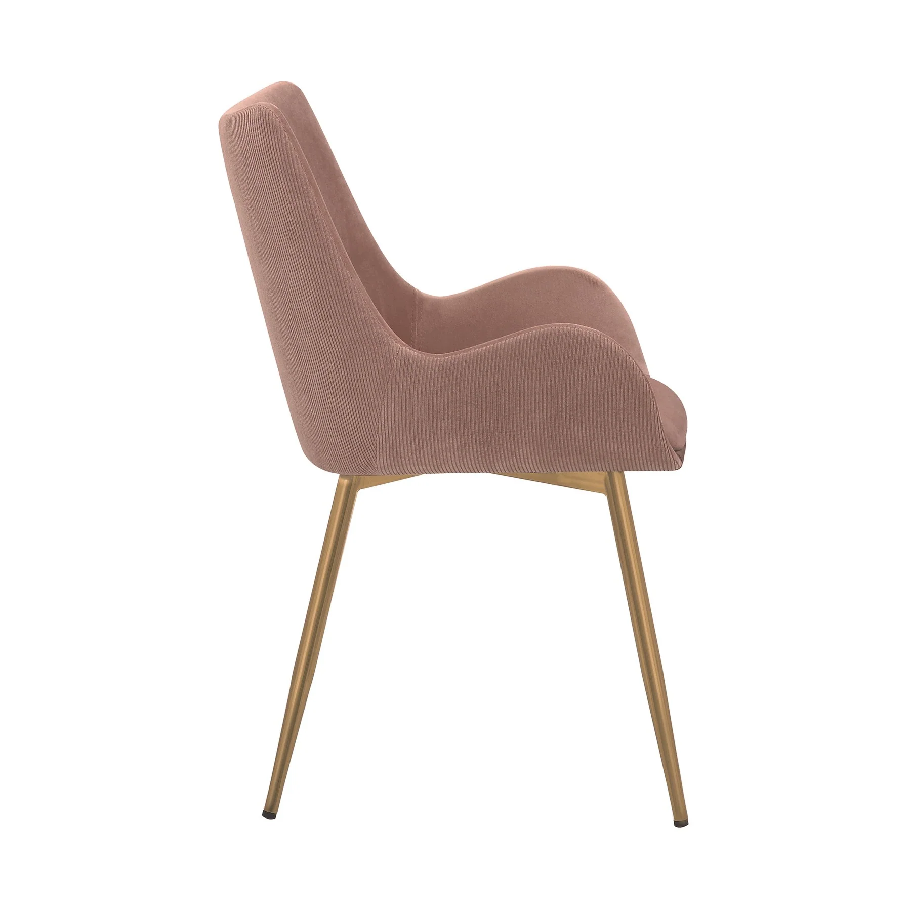 Avery Pink Fabric Dining Room Chair with Gold Legs - Image 3