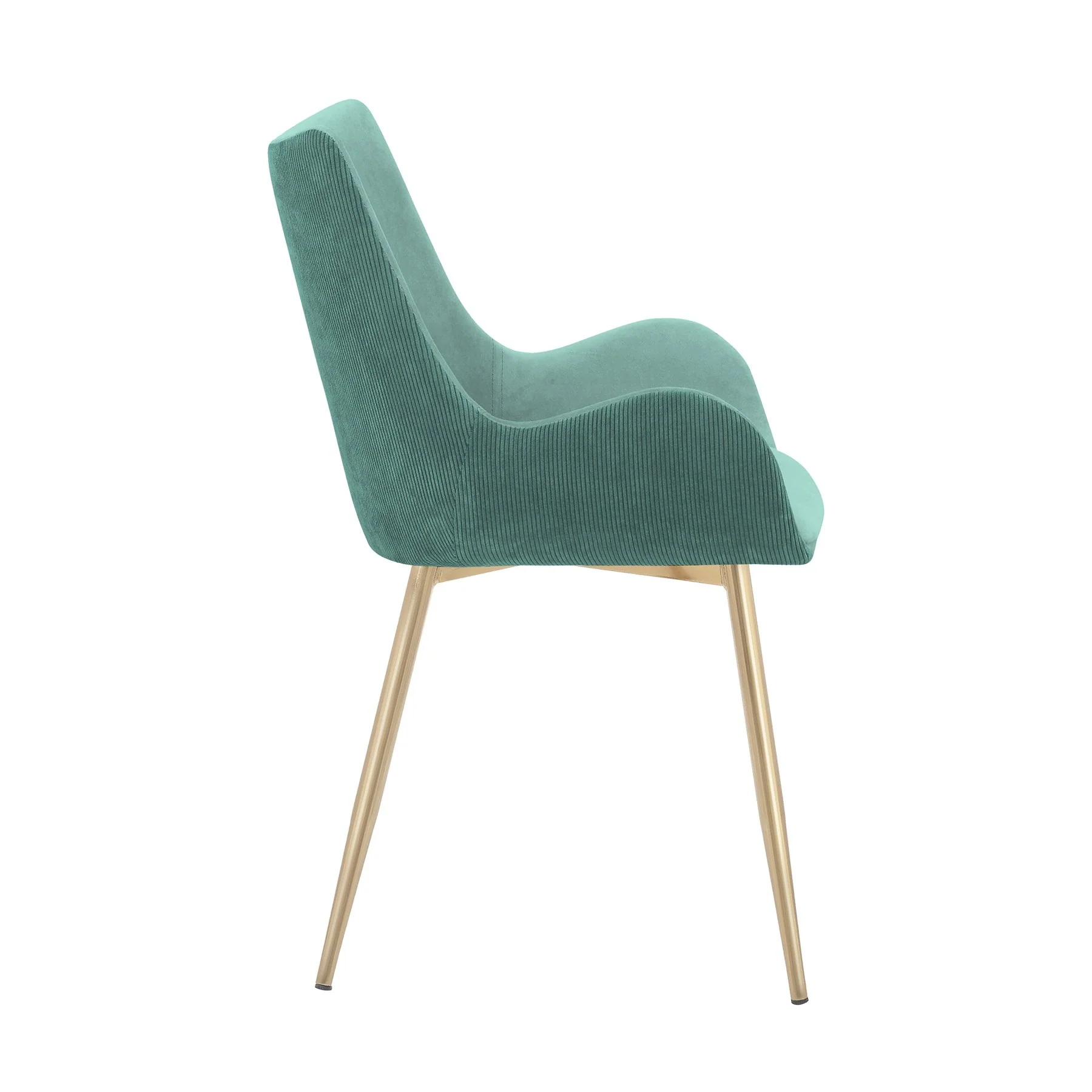 Avery Teal Fabric Dining Room Chair with Gold Legs - Image 3
