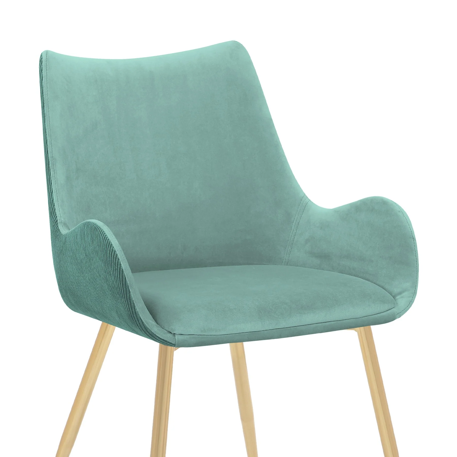 Avery Teal Fabric Dining Room Chair with Gold Legs - Image 6