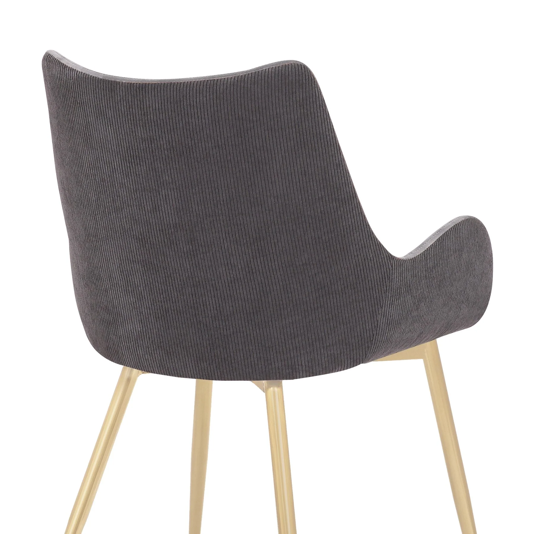 Avery Two Tone Gray Fabric Dining Room Chair with Gold Legs - Image 7