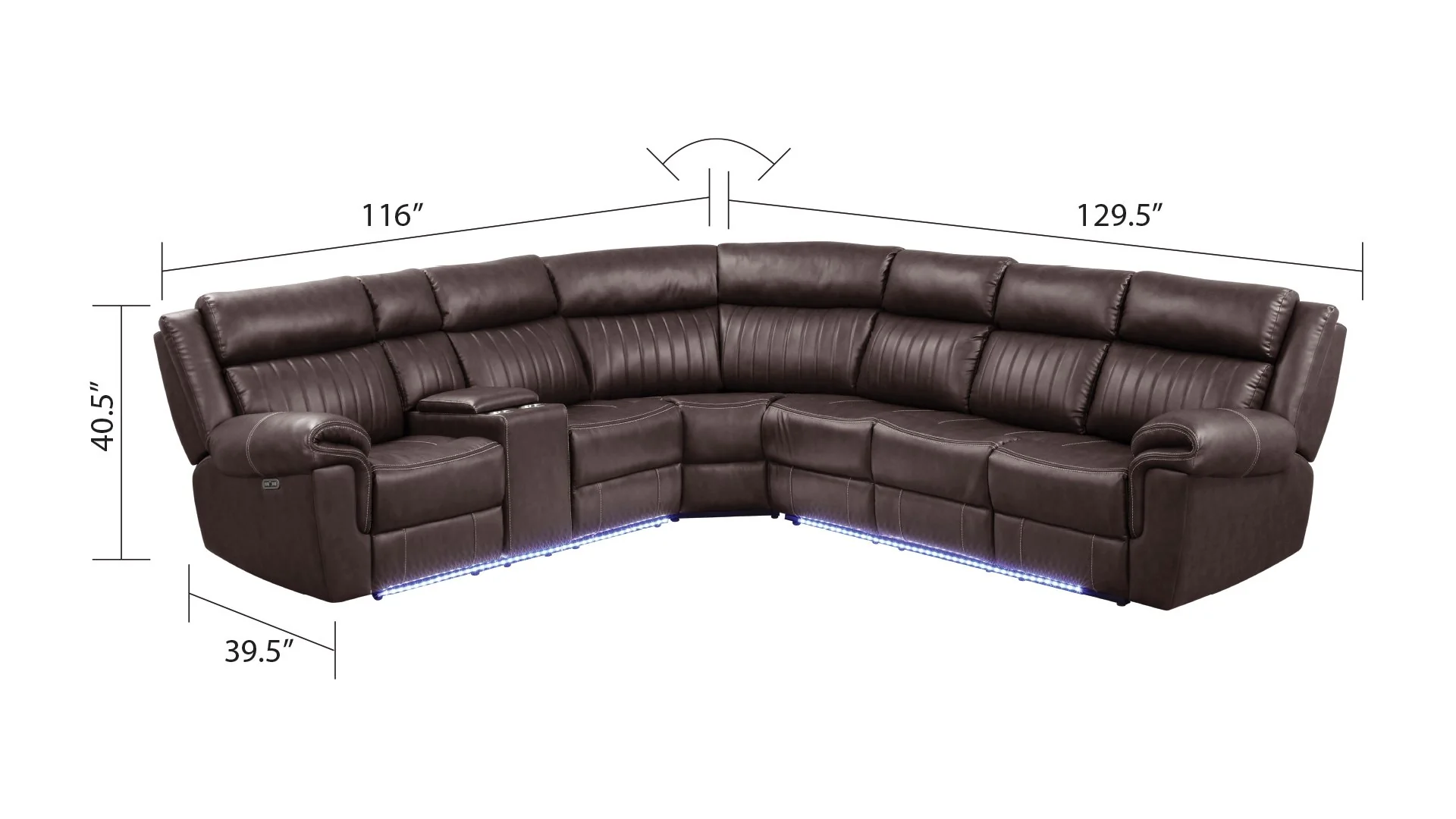 Aviator Sectional Brown - Image 5