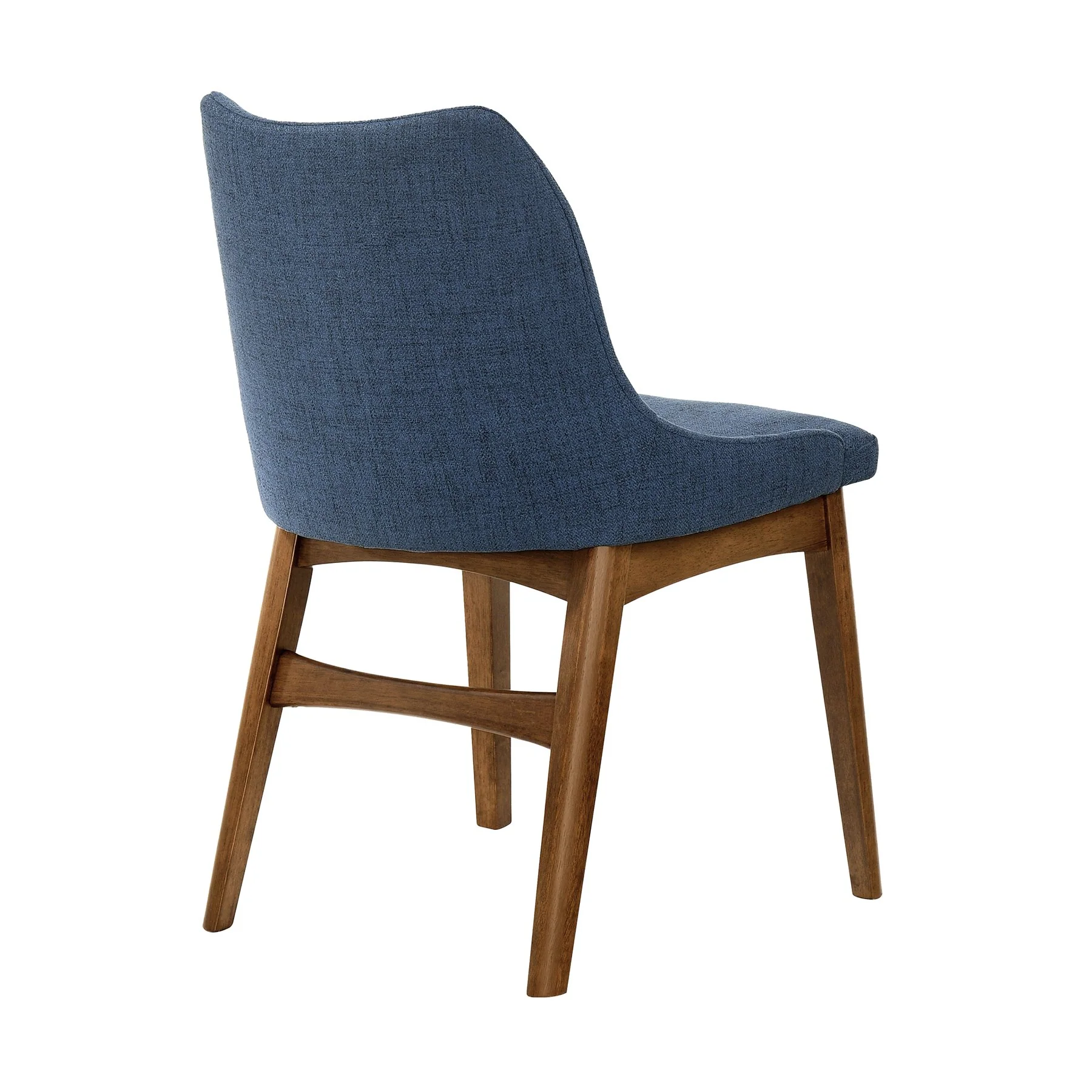 Azalea Blue Fabric and Walnut Wood Dining Side Chairs - Set of 2 - Image 4