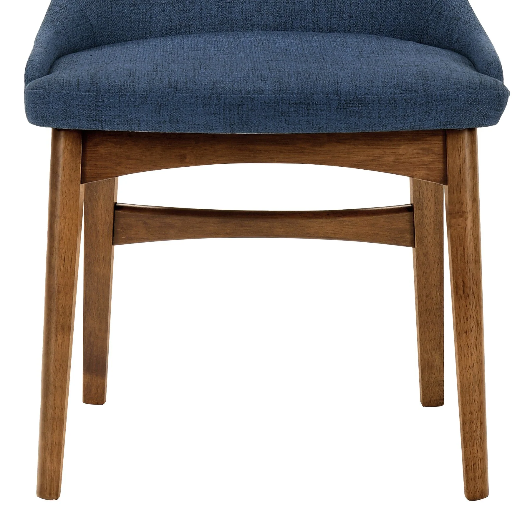 Azalea Blue Fabric and Walnut Wood Dining Side Chairs - Set of 2 - Image 7