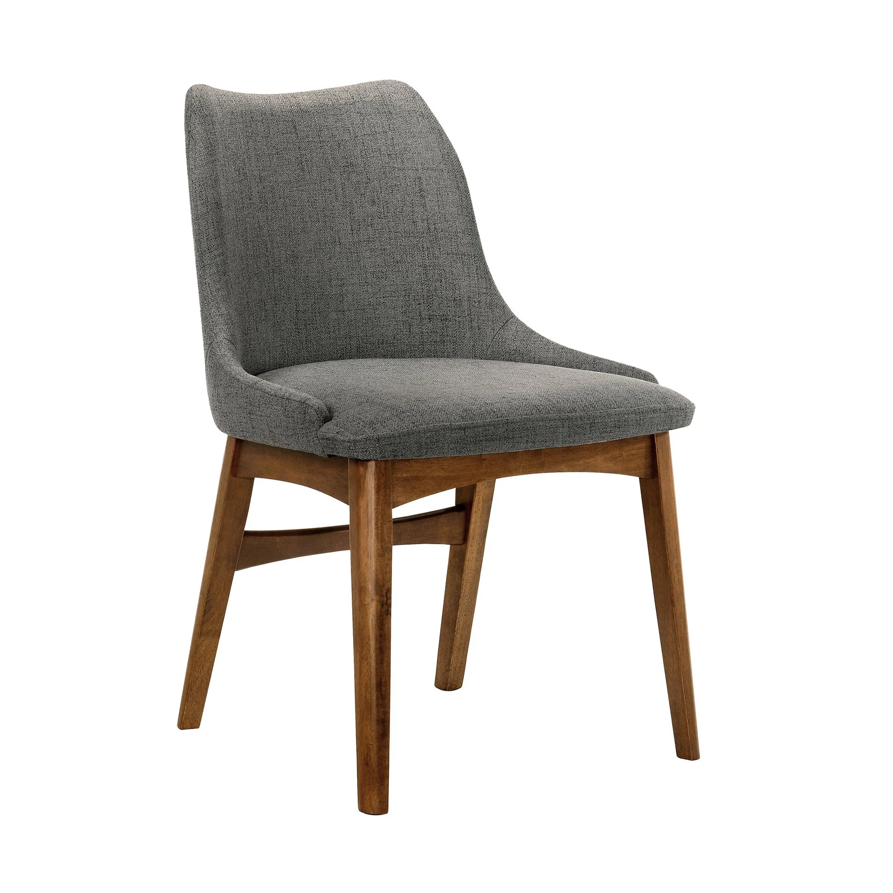 Azalea Charcoal Fabric and Walnut Wood Dining Side Chairs - Set of 2 - Image 2