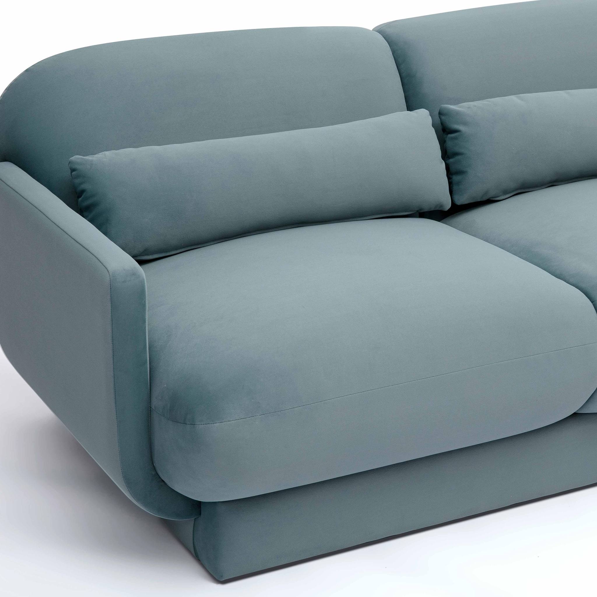 Azalea Powder Blue Velvet Sofa - Image 5