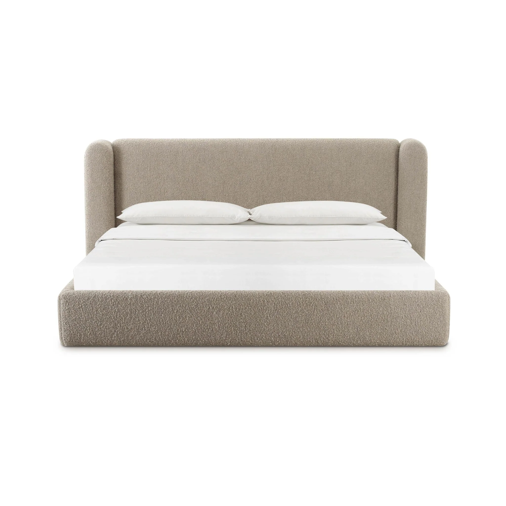 Babette Tan Boucle Queen Bed - Image 3