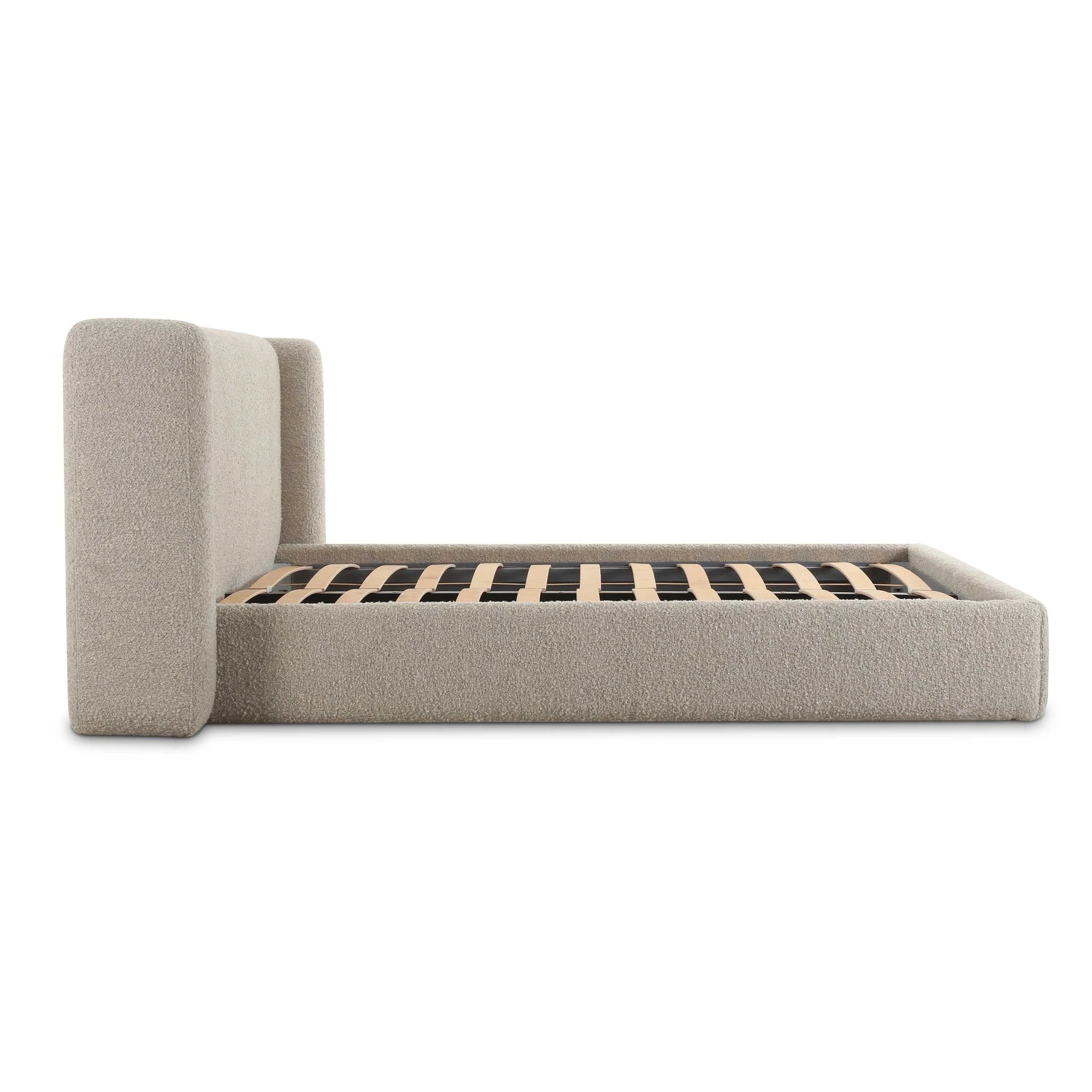 Babette Tan Boucle Queen Bed - Image 7