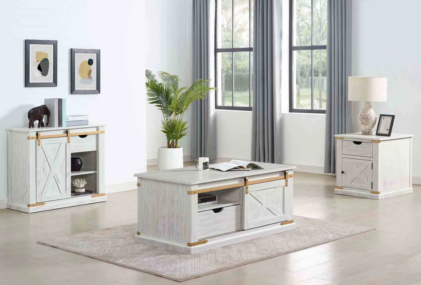 Bacerra Coffee Table, Antique White - Image 2