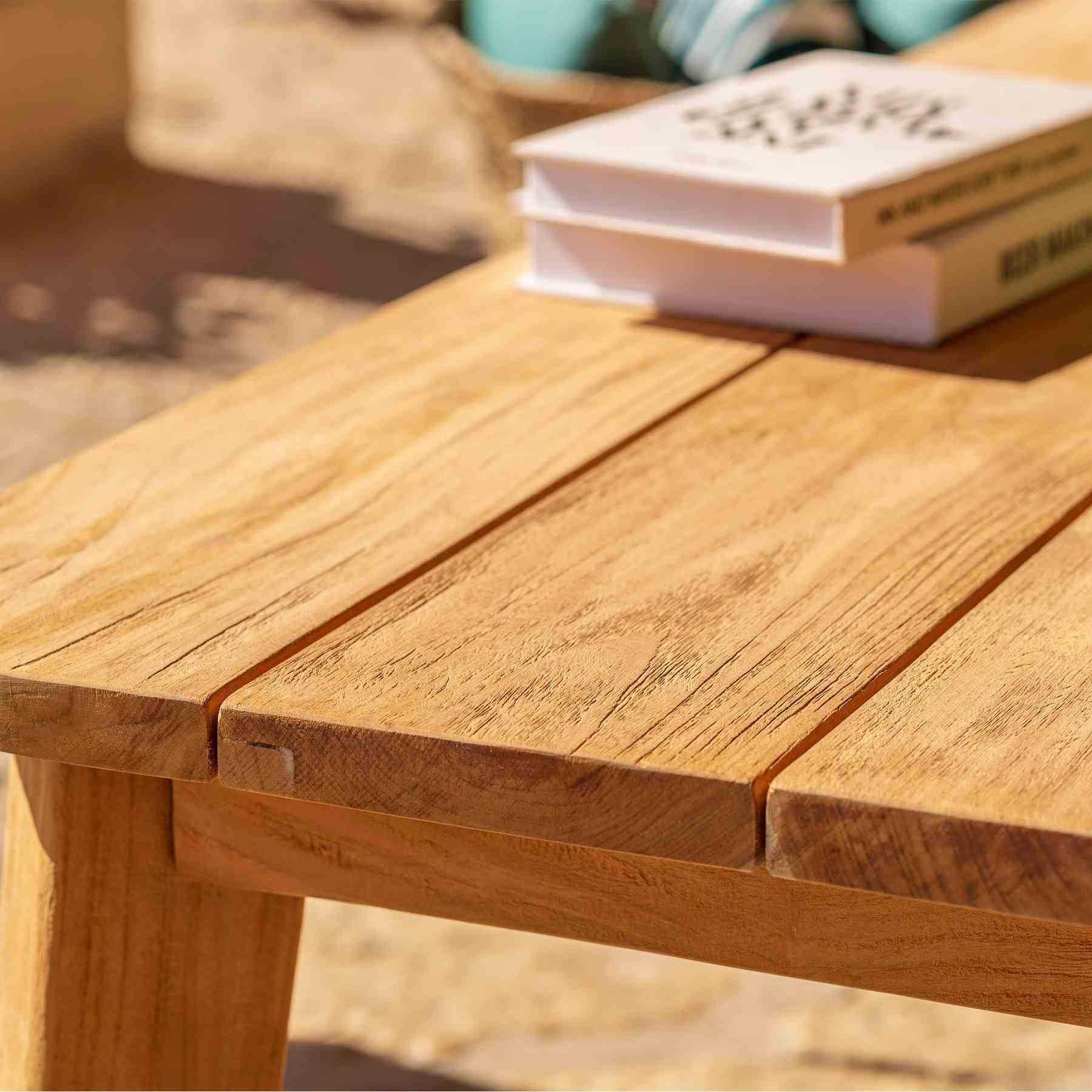 Bahamas Outdoor Rectangular Teak Wood Coffee Table - Image 5