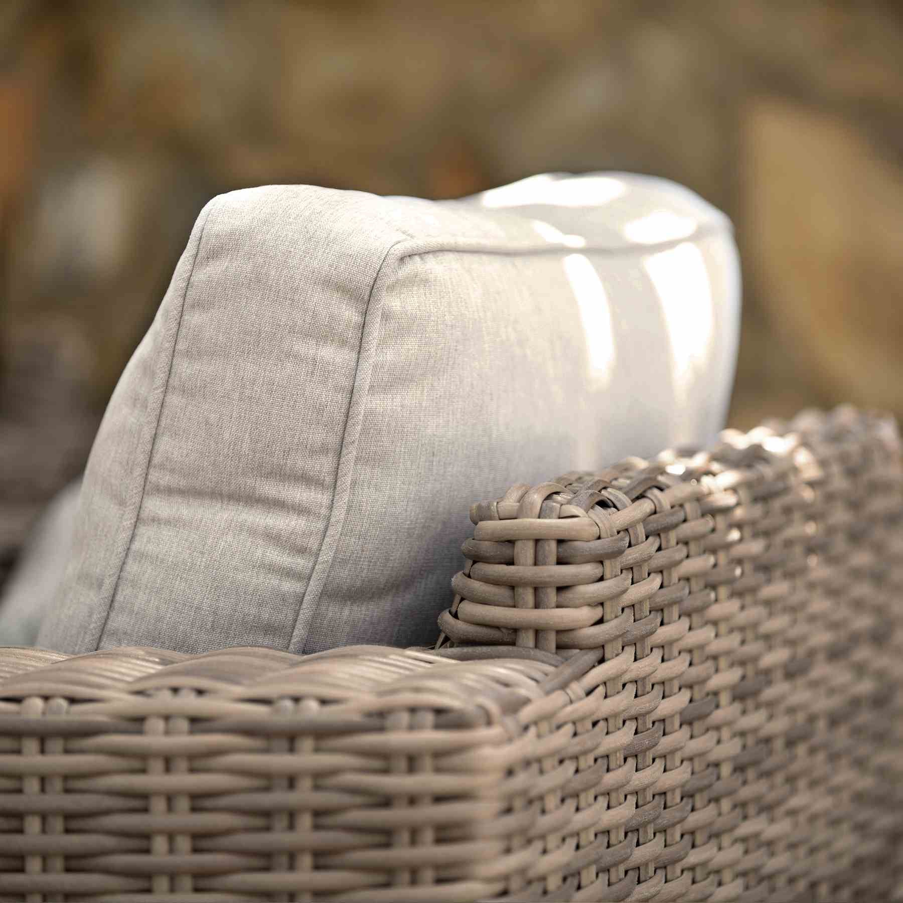 Bahamas Outdoor Wicker & Teak Wood Sofa with Beige Olefin - Image 7